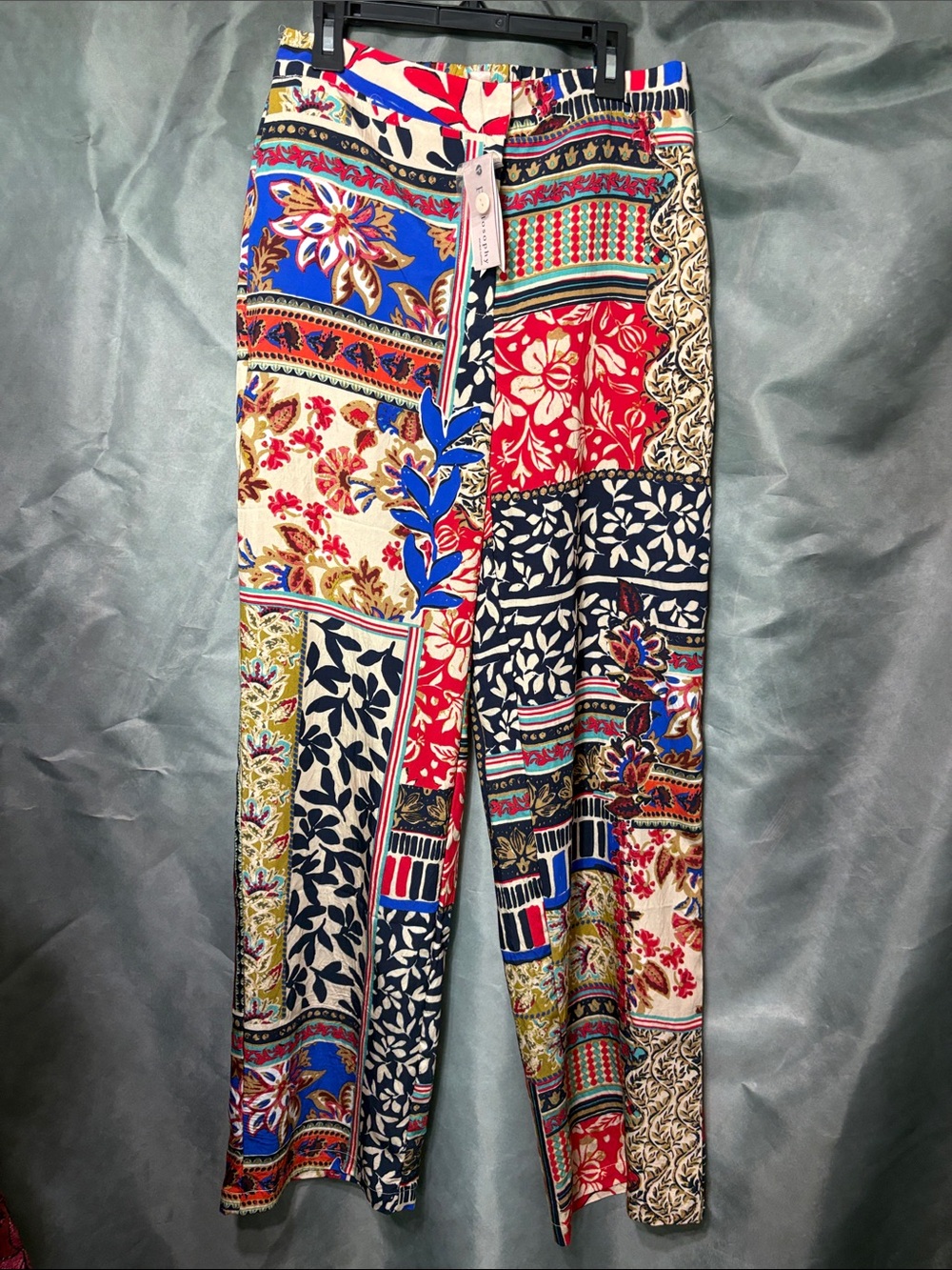 Philosophy Multicolor Patchwork Floral Wide-Leg Pants